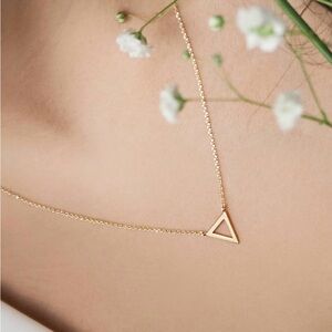 Elegant Gold Triangle Pendant Necklace
